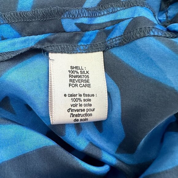 Rebecca Taylor Paris Hilton Coachella Silk Maxi Blue & Gray Dress Size 10 - Picture 8 of 8